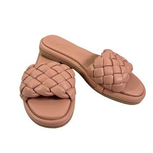 SEYCHELLES Women’s Bellissima Chunky Woven Vegan Leather Slide Sandals Size 6.5